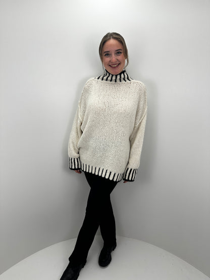 Oversize Pullover Stripes - creme