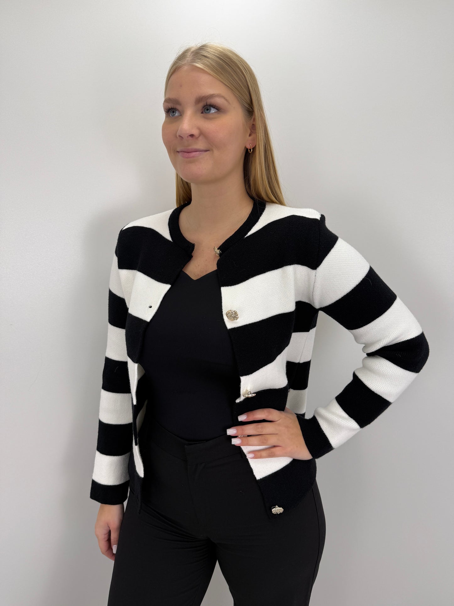 Cardigan Victoria - schwarz/weiß