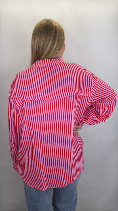 Musselinbluse Gina - rosa/rot