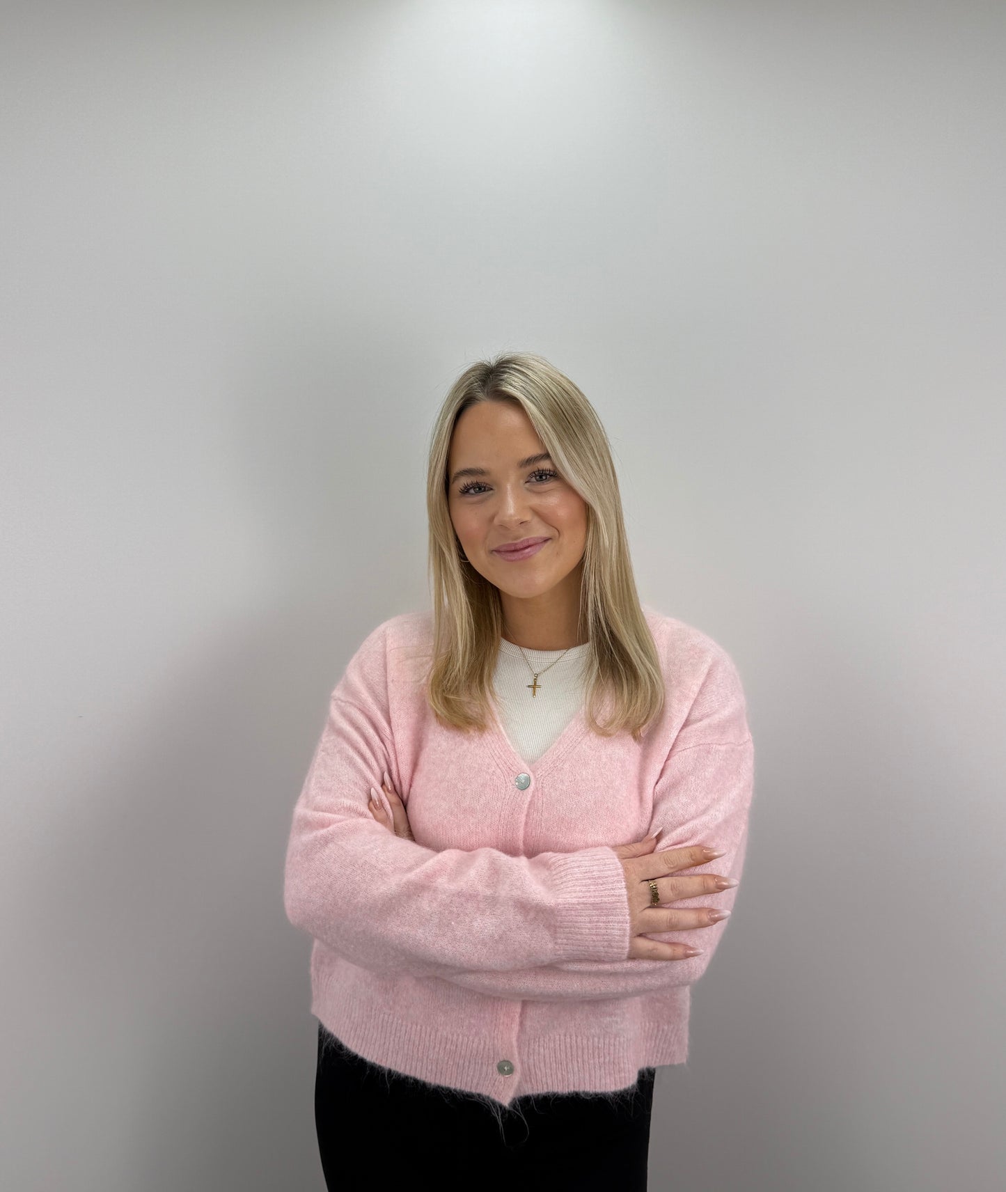 Cardigan mit V-Ausschnitt Blair - hellrosa