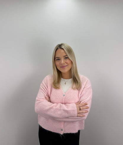 Cardigan mit V-Ausschnitt Blair - hellrosa