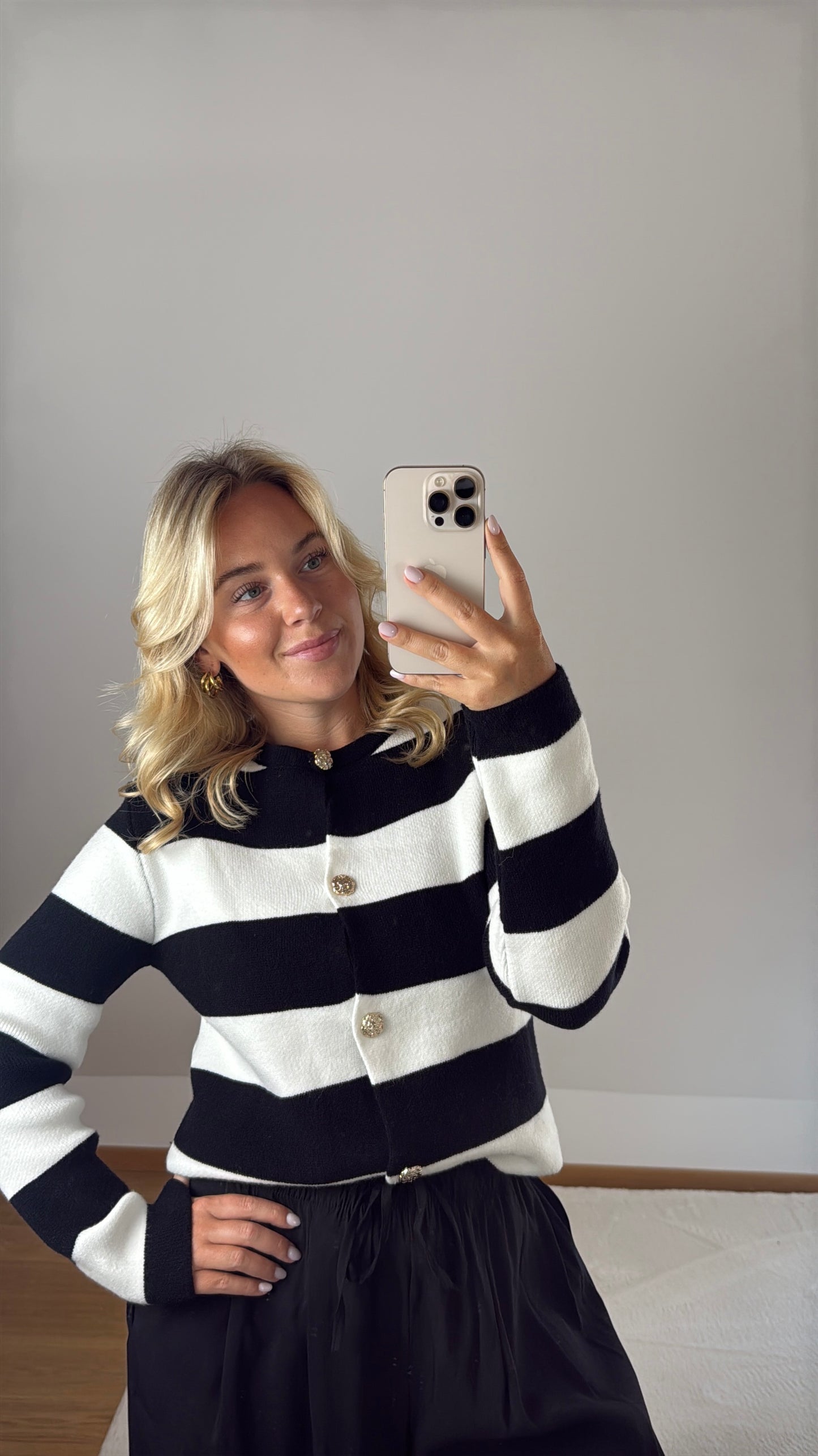 Cardigan Victoria - schwarz/weiß