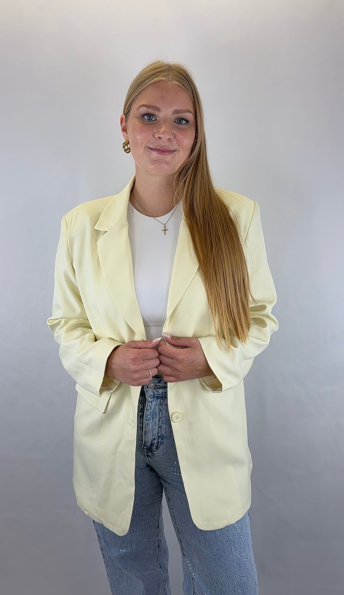 Oversize Blazer Jara - pastellgelb