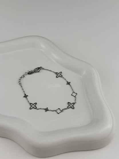 Armband - Flowers silber