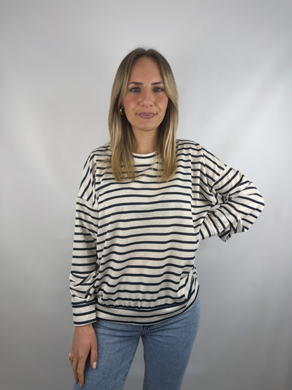 Sweatshirt Lea - weiß/dunkelblau