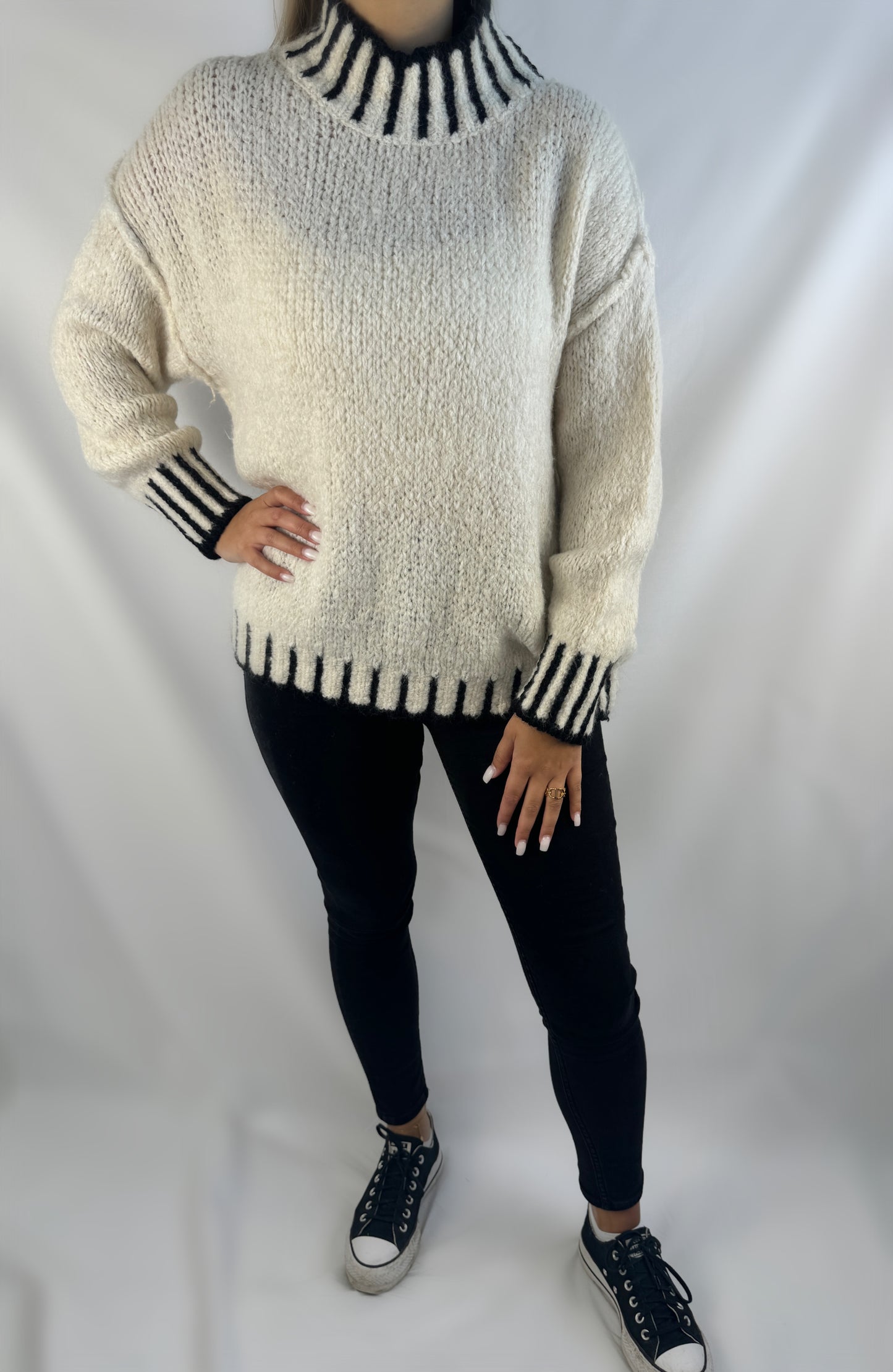 Oversize Pullover Stripes - creme