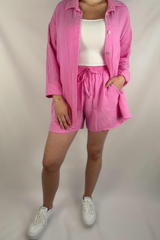 Musselinhose kurz - pink