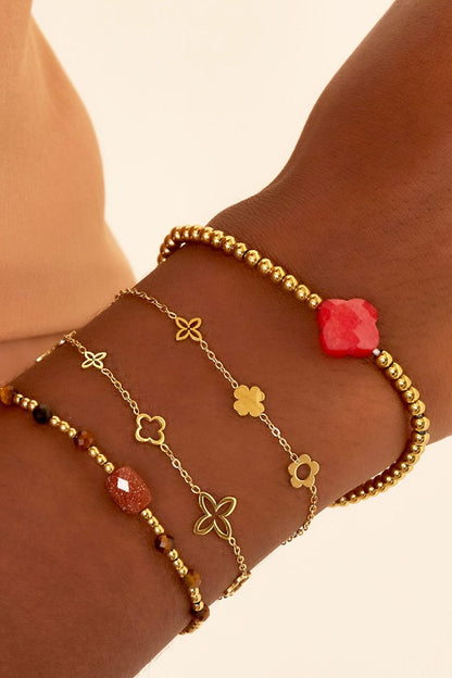 Armband - Flowers gold